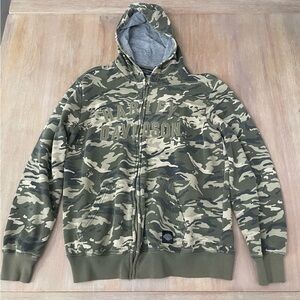 Harley-Davidson Green Camouflage Zip-Up Hoodie